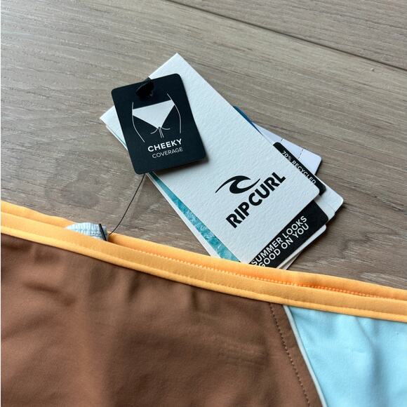 Rip Curl Hibiscus Heat Cheeky Bikini Bottoms - Brown L - Picture 5 of 8